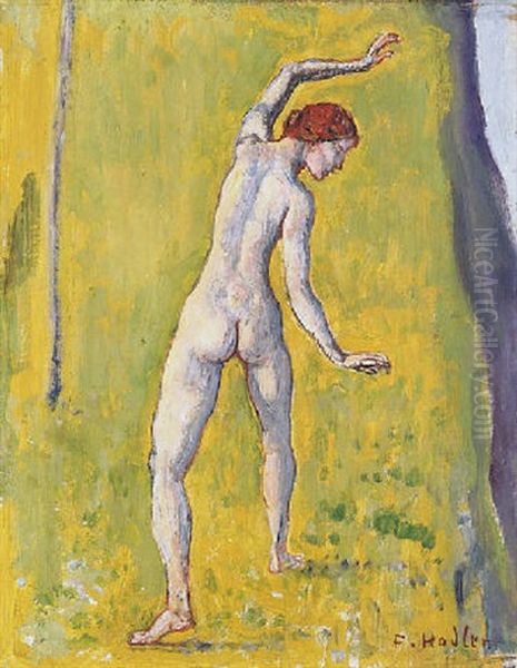 Schreitender Akt (der Abgrund) Oil Painting by Ferdinand Hodler