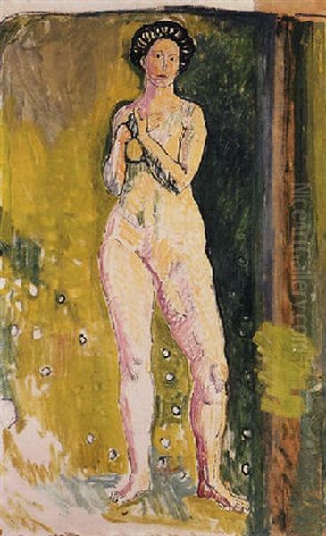 Stehender Frauenakt Oil Painting by Ferdinand Hodler