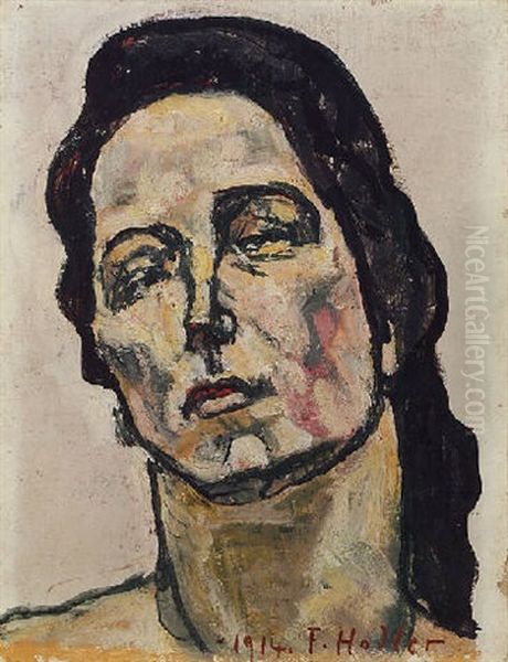 Frauenkopf Oil Painting by Ferdinand Hodler