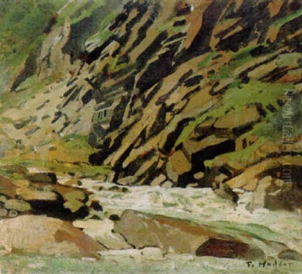 Schwarenbach Oil Painting by Ferdinand Hodler