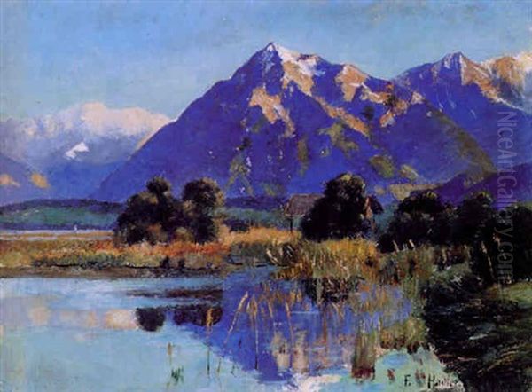 Der Niesen Von Gwatt Aus Oil Painting by Ferdinand Hodler