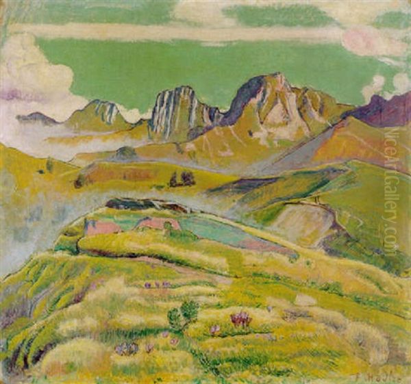 Blick Auf Den Gantrisch - Der Ganterist Oil Painting by Ferdinand Hodler