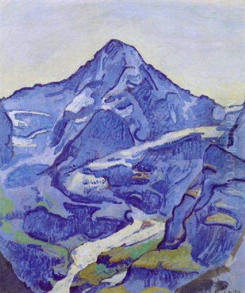 Der Monch Oil Painting by Ferdinand Hodler