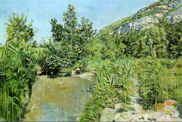 Sous Saleve Oil Painting by Ferdinand Hodler