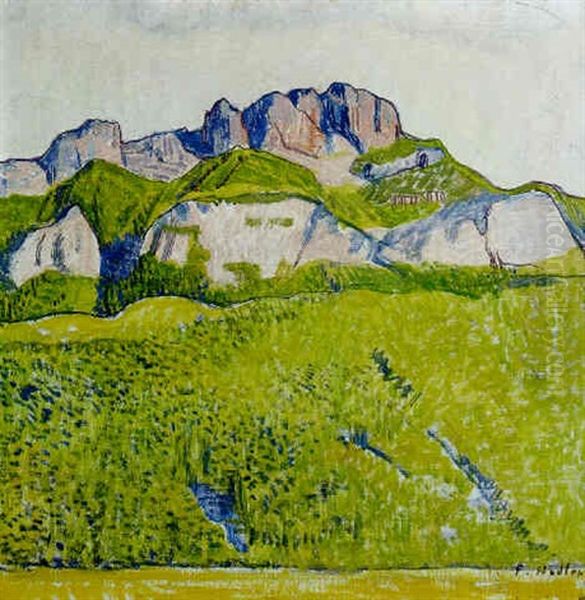 Voralpenlandschaft Oil Painting by Ferdinand Hodler