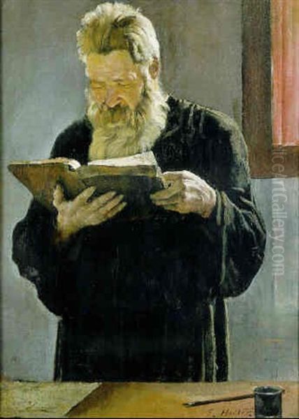 Beim Studieren Oil Painting by Ferdinand Hodler