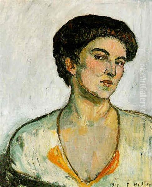 Bildnis Jenny Herzog-glinz Oil Painting by Ferdinand Hodler