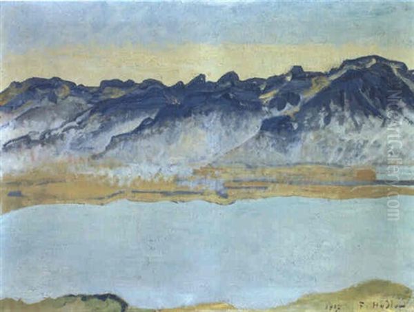 Valle Du Rhone Oil Painting by Ferdinand Hodler