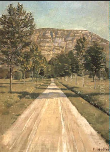 Strasse Nach Evordes Mit Blick Auf Den Grand Saleve Oil Painting by Ferdinand Hodler