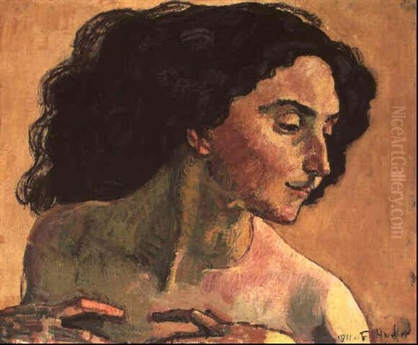 Entz_cktes Weib (giulia Leonardi) Oil Painting by Ferdinand Hodler