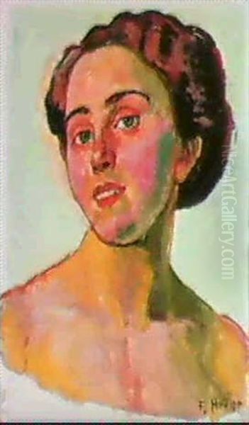 Weibliches Bildnis (gertrud Muller?) Oil Painting by Ferdinand Hodler