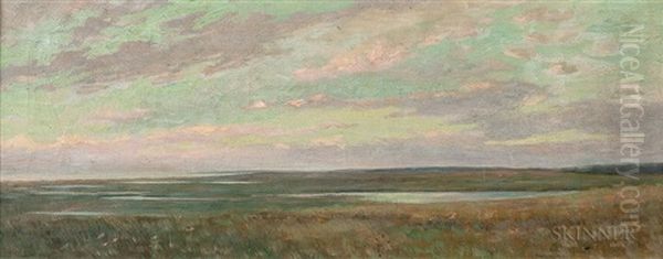 Cape Cod Marshes, The Evening Hour Oil Painting by Arthur Hoeber