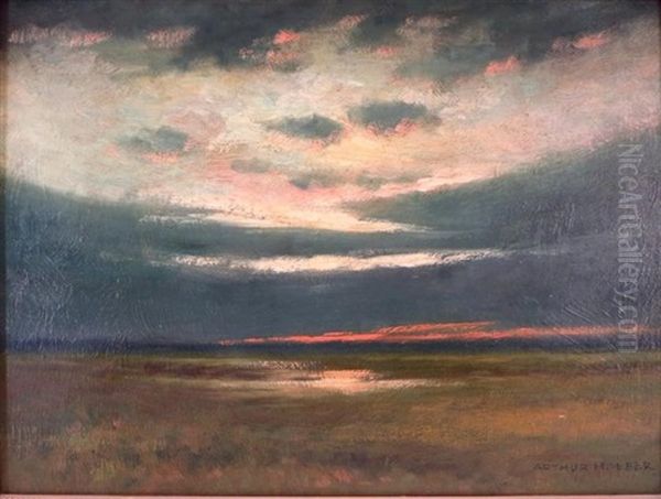 Sunset Oil Painting by Arthur Hoeber