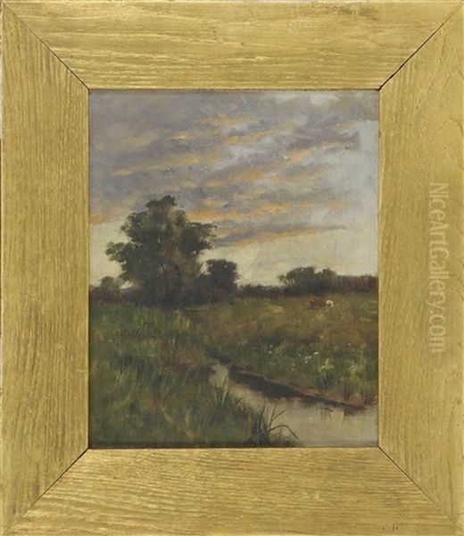 Tonalist Landscape Oil Painting by Arthur Hoeber