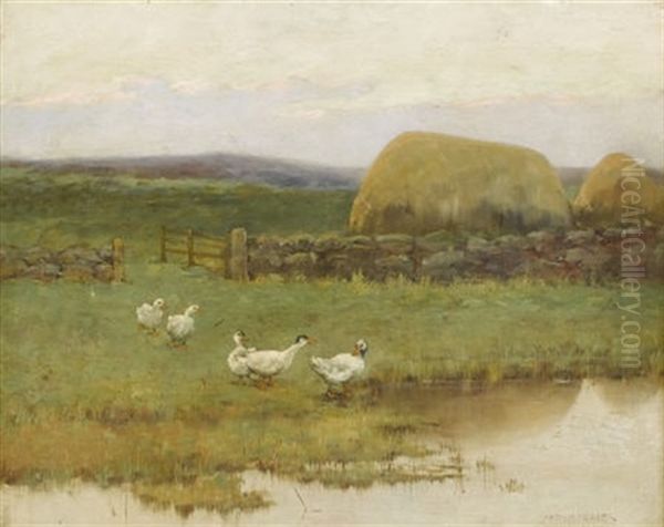 Through The Fields Oil Painting by Arthur Hoeber