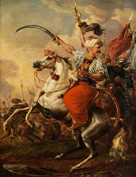 Reiterattacke Der Osmanischen Armee Oil Painting by Johann Nepomuk Hoechle