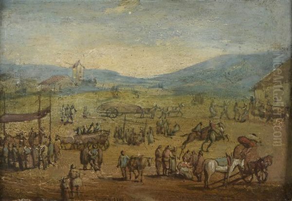 Scenes Of Encampments Oil Painting by Gaspar van den Hoecke