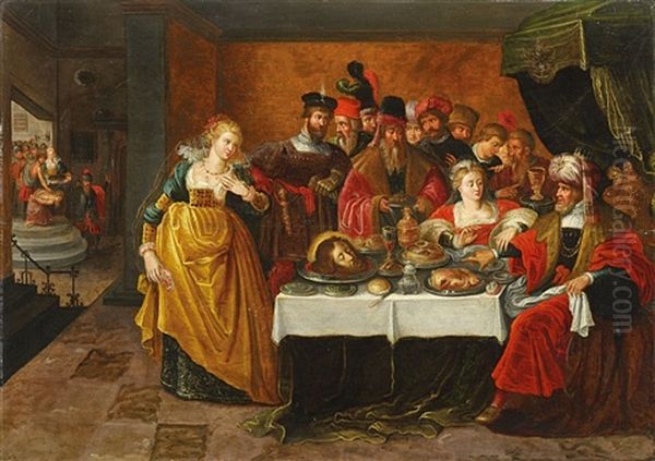 Salome Und Die Enthauptung Von Johannes Dem Taufer Oil Painting by Gaspar van den Hoecke