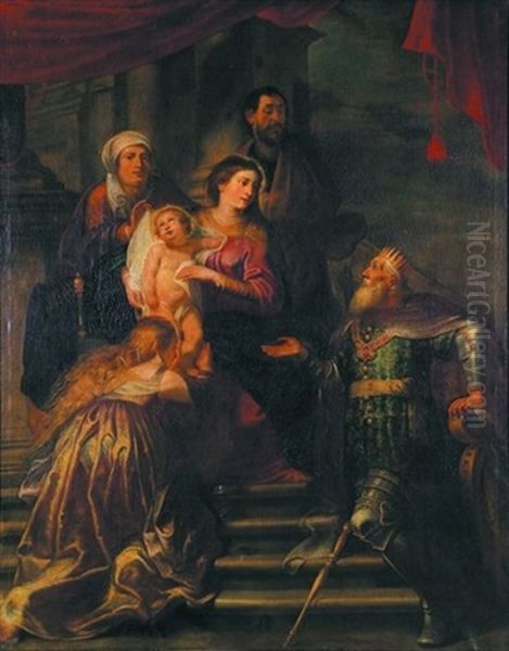 La Sainte Famille Oil Painting by Gaspar van den Hoecke