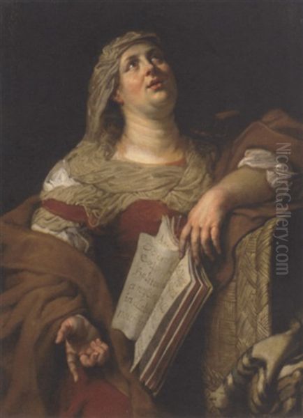 A Sibyl Oil Painting by Gaspar van den Hoecke