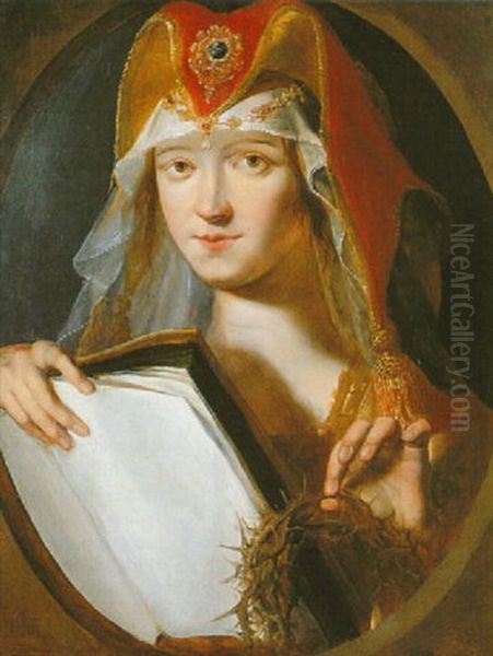 The Penitent Magdalen With A Crown Of Thorns Oil Painting by Gaspar van den Hoecke