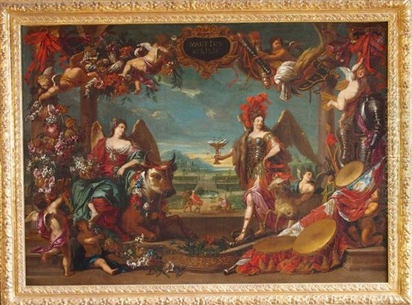 Allegorie Des Mois De Mars Et Avril Oil Painting by Jan van den Hoecke