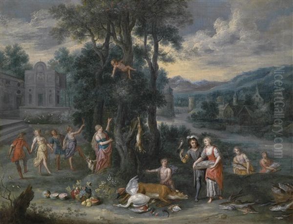 Allegorie Des Herbstes Oil Painting by Jan van den Hoecke