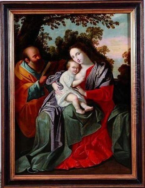 Sainte Famille Dans Un Paysage Oil Painting by Jan van den Hoecke