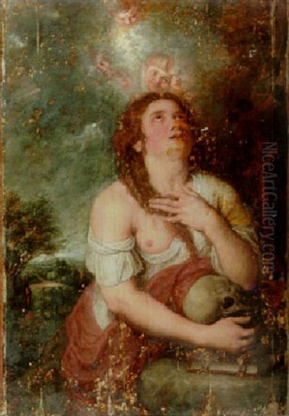 The Penitent Magdalen Oil Painting by Jan van den Hoecke