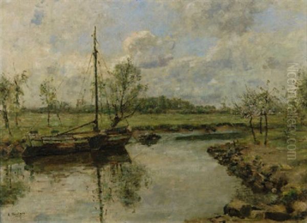 Hinter Der Muhle In Wedel Oil Painting by Rudolf Hoeckner