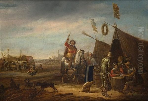 Escena De Campamento Oil Painting by Abraham van der Hoef