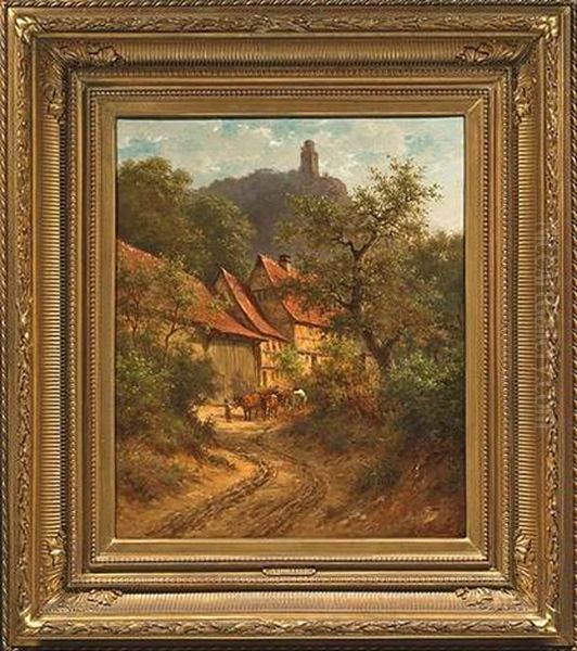 Blick Auf Falkenstein Oil Painting by Johann Adolf Hoeffler