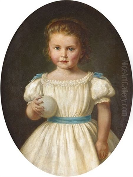 Portrat Eines Jungen Madchens Oil Painting by Johann Adolf Hoeffler