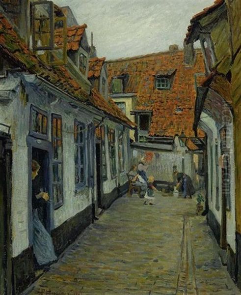 Dorfgasse Oil Painting by Paul Hoeniger