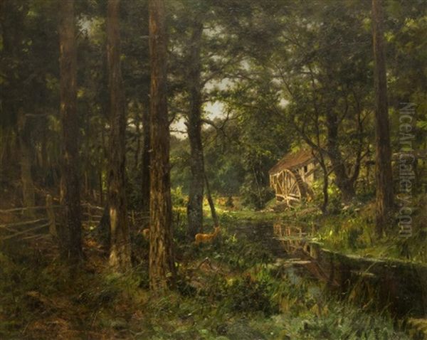 Waldmuhle Oil Painting by Max Hoenow