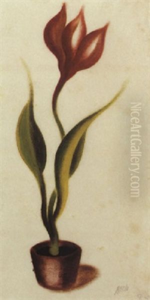 Tulpe Oil Painting by Heinrich Hoerle