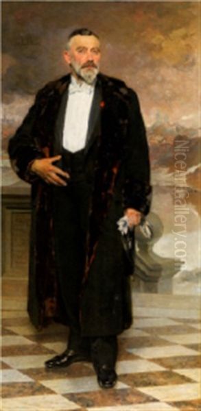 Portrait D'alfred Soupard Oil Painting by Jean De La Hoese