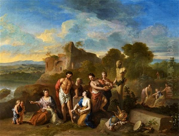 Landschaft Mit Mythologischer Szene Oil Painting by Gerard Hoet the Elder