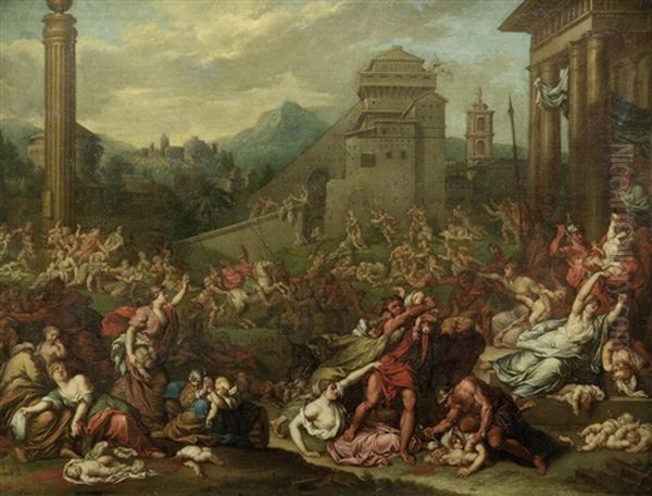 The Massacre Of The Innocents Oil Painting by Gerard Hoet the Elder