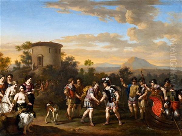 Aeneas' Arrival In Latium Oil Painting by Gerard Hoet the Elder