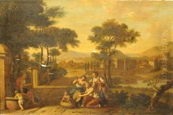 Erichtonius Decouvert Par Les Filles De Cecrops Oil Painting by Gerard Hoet the Elder