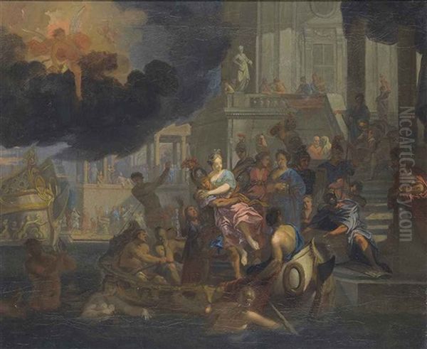 The Abduction Of Helen Oil Painting by Gerard Hoet the Elder