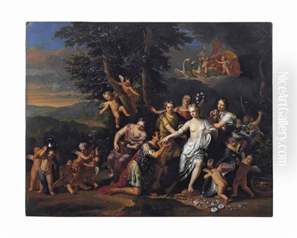 Mars Paying Homage To Venus Oil Painting by Gerard Hoet the Elder