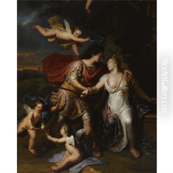 Rinaldo And Armida Oil Painting by Gerard Hoet the Elder