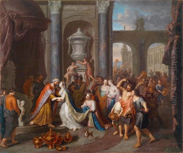 Das Zusammentreffen Der Konigin Von Saba Und Konig Salomos Oil Painting by Gerard Hoet the Elder