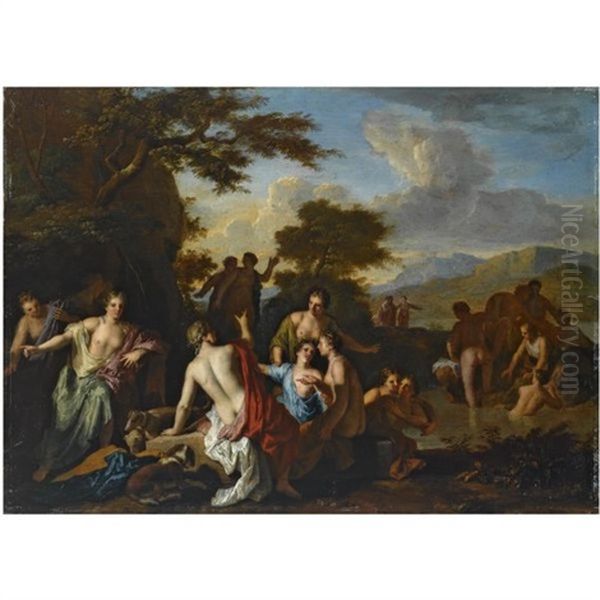 Diana And Her Nymphs Resting After The Hunt Oil Painting by Gerard Hoet the Elder