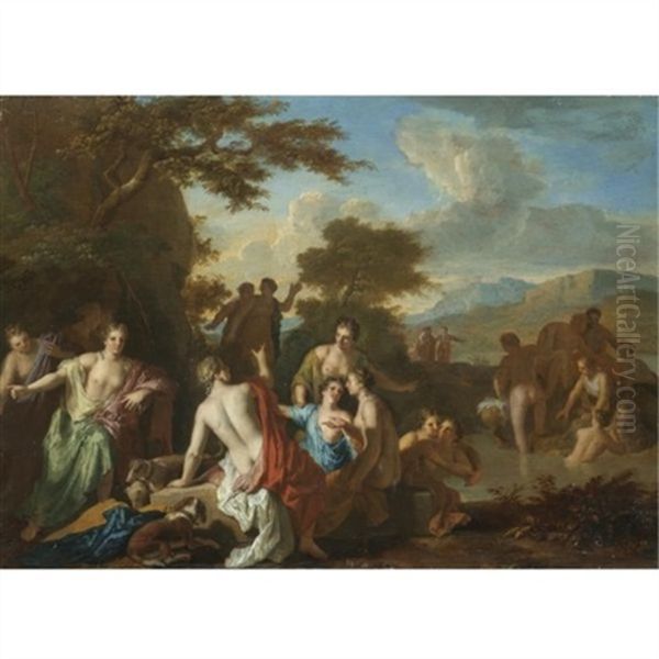 Diana And Her Nymphs Resting After The Hunt Oil Painting by Gerard Hoet the Elder