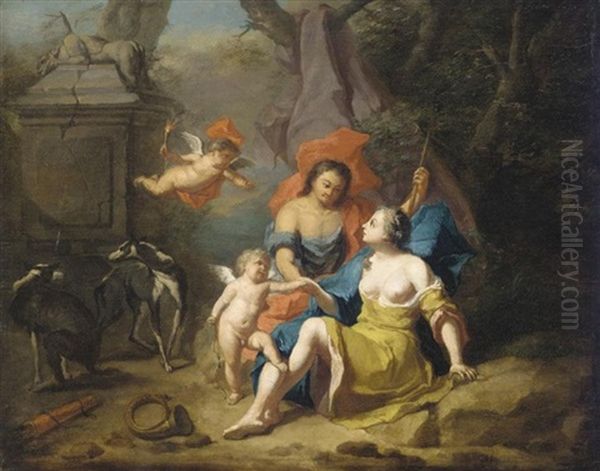 Venus And Adonis Oil Painting by Gerard Hoet the Elder