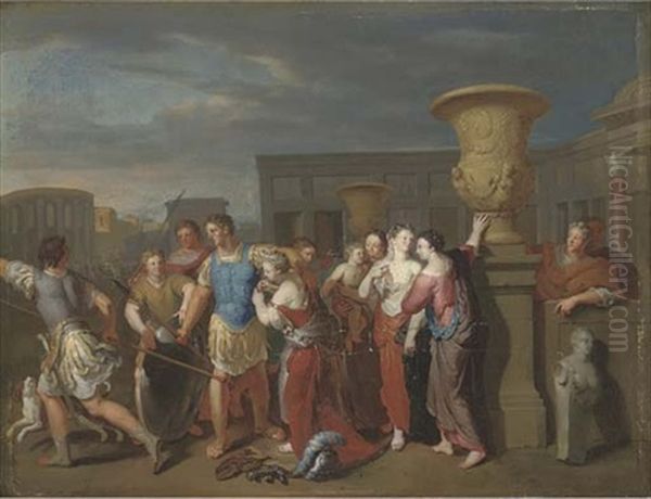 Achilles With The Daughters Of Lycomedes Oil Painting by Gerard Hoet the Elder