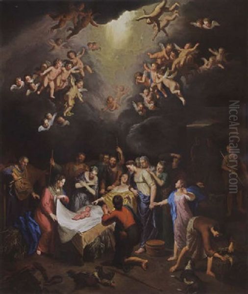 The Adoration Of The Shepherds Oil Painting by Gerard Hoet the Elder